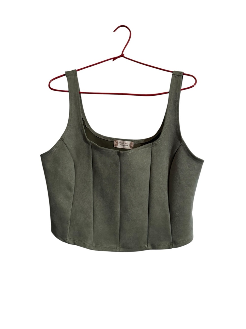 Altar'd State Olive Green Corset Style Crop Top Size XL